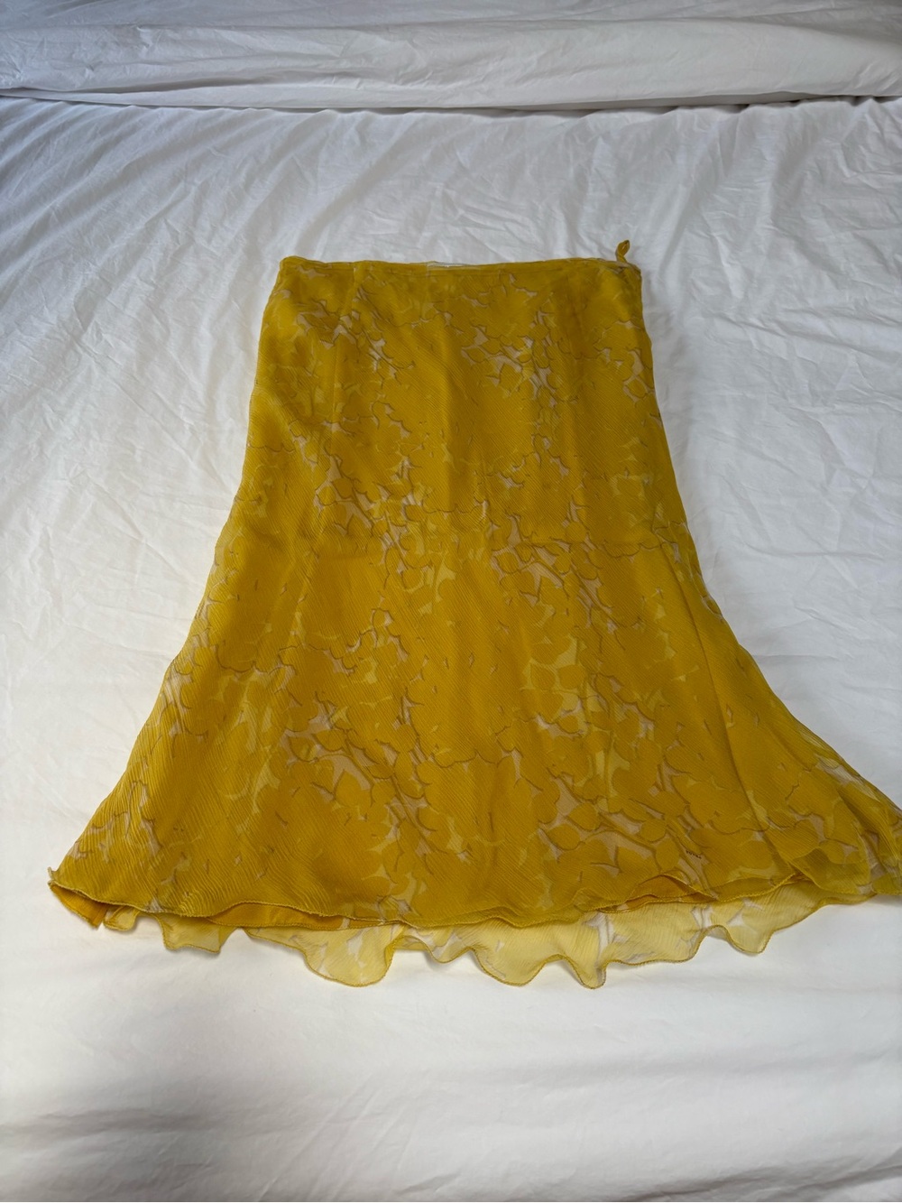 Prada Yellow Floral A-Line Skirt